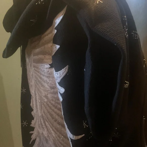 GALLAXY RHINESTONES WINGS ON BACK SWEATSHIRT BRAND NEW WITH TAGS SIZE XXL - Picture 4 of 12